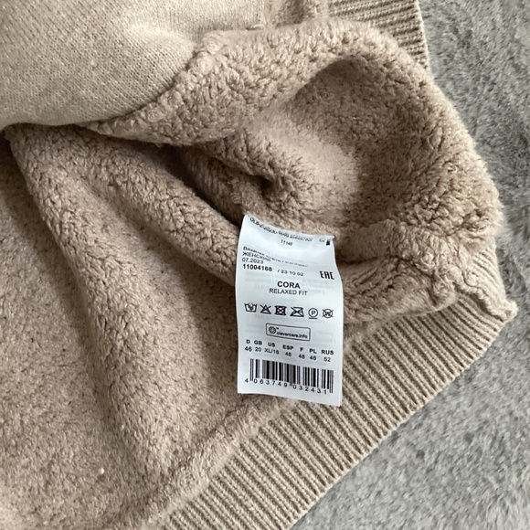 NWT Olsen zip up beige Sweater size XL - Picture 8 of 8